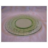Vtg 8&1/4" Green Depression Glass Plate