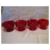 4 Vintage Red Sherbets