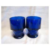 2 Cobalt Blue 4&1/8" Glasses