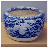 ANTIQUE JAPANESE BLUE AND WHITE PHOENIX BIRD HIBAC