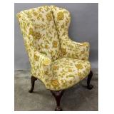 AN 18TH CENTURY GEORGE II WALNUT WING BACK CHAIR