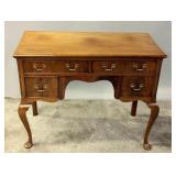 A CIRCA 1900 QUEEN ANNE STYLE MAHOGANY WRITING TAB