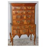 A LATE 18TH C. AMERICAN FLAME GRAIN QUEEN ANNE HIG