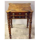 A 19TH CENTURY SHERATON WORK TABLE