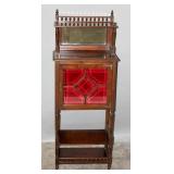 A 19TH CENTURY ENGLISH MAHOGANY CURIO CABINET