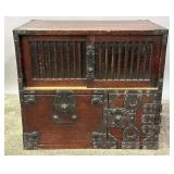 A 19TH CENT KEYAKI WOOD JAPANESE CHOBA TANSU CHEST