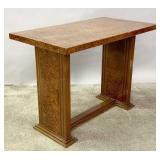 A 20TH C. HALL TABLE WITH HIGHLY FIGURED OYSTER VE