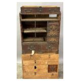TWO JAPANESE TANSU CHESTS AS FOUND CONDITION