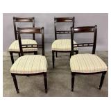 A SET OF FOUR ENGLISH REGENCY MAHOGANY SIDE CHAIRS