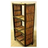 AN UNUSUAL JAPANESE RATTAN BAMBOO 4-SHELF ETAGERE
