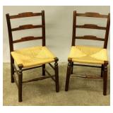 A PAIR OF JAPANESE KEYAKI WOOD CHAIRS