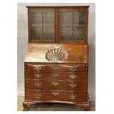 A 19TH CENTURY MAHOGANY SECRETARY BOOKCASE