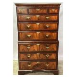 STRIKING 18TH C. CHEST ON CHEST W/STARBURST INLAY