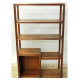 A JAPANESE HARDWOOD ETAGERE BOOKSHELF