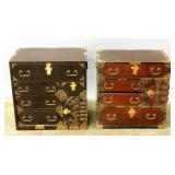 TWO ANTIQUE JAPANESE TANSU CHESTS, AS FOUND