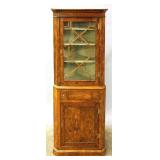 A FINE LATE 18C. GEORGE III BURR WOOD CORNER CABIN