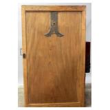 ANTIQ. JAPANESE KEYAKI WOOD DOOR TO FAMILY STORAGE