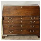 A FINE 19TH C. ENGLISH MAHOGANY SLANT-FRONT DESK