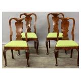 FOUR VERY FINE 18C. ENGLISH BURL WALNUT SIDE CHAIR