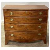 A 19TH C. AMERICAN FEDERAL PERIOD BOW-FRONT CHEST
