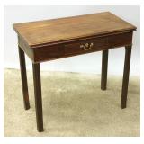 AN EARLY 19TH C. ENGLISH GAME TABLE WITH FLIP TOP