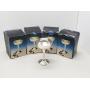 Four silver plated champagne goblets boxed (A)