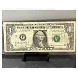 2017 Unique Serial Numbered $1 Note