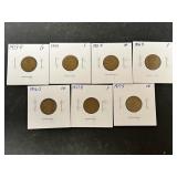 7 Assorted Wheat Pennies