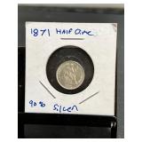 1871 Seated Liberty Half Dime