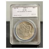1921D Morgan Dollar SEGS AU 55 VAM 11