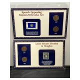 1937, 1938, 1947 & 1948 Wheat Penny & Stamp Collec