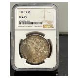 1881S Morgan Dollar NGC MS 63