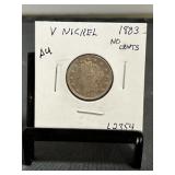 1883 Liberty V Nickel No Cents