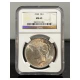 1923 Peace Dollar NGC MS 63