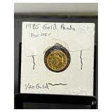 1985 Gold Panda 1/20 Oz 24 Kt Gold Round