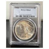 1922 Peace Dollar PCGS MS 63