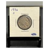 1936S Buffalo Nickel