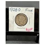 1928D Mercury Dime
