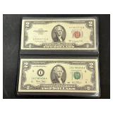 2 $2 Notes (1953B Red Seal, 2003)