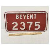 Vintage Embossed Bevent Address Sign