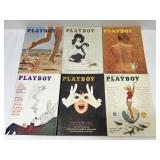 6 1960 Playboy Magazines