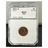 1941S Wheat Penny PCI MS 65 Red