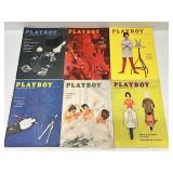 6 1959 Playboy Magazines