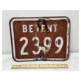 Vintage Embossed Bevent Address Sign