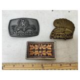 3 Assorted Belt Buckles
