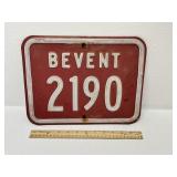Vintage Embossed Bevent Address Sign