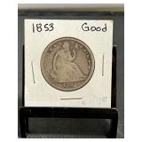 1853 Seated Liberty Half