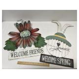 Welcome Friends & Welcome Spring Metal Decor