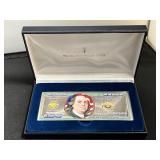 2001 $100 Note Design 4 Oz Colorized Silver Bar
