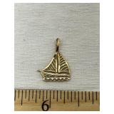 14 Karat Gold Sailboat Necklace Pendant